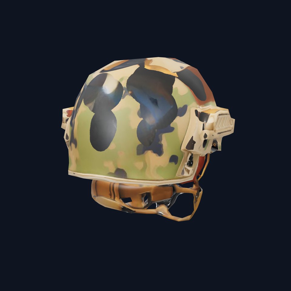 Camouflage Tactical Helmet Model Pack with Modular Attachments
