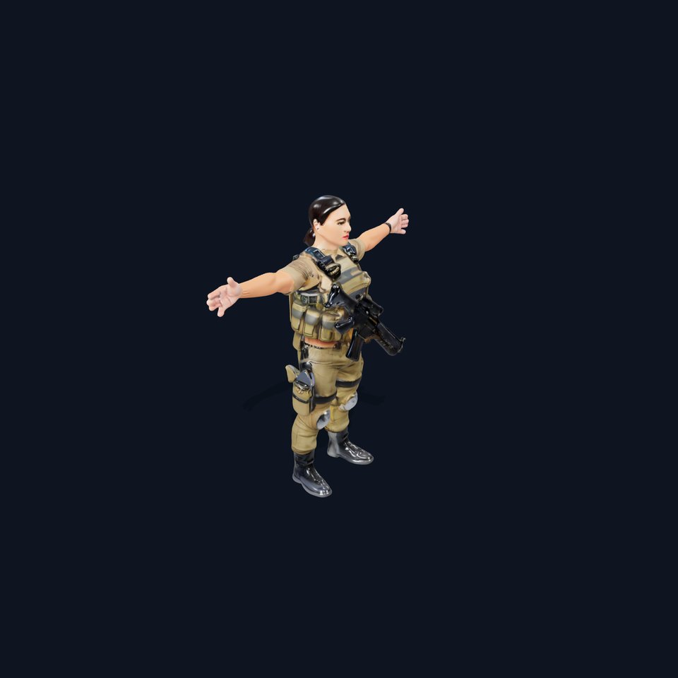 Military Soldier Model Pack with Tactical Gear