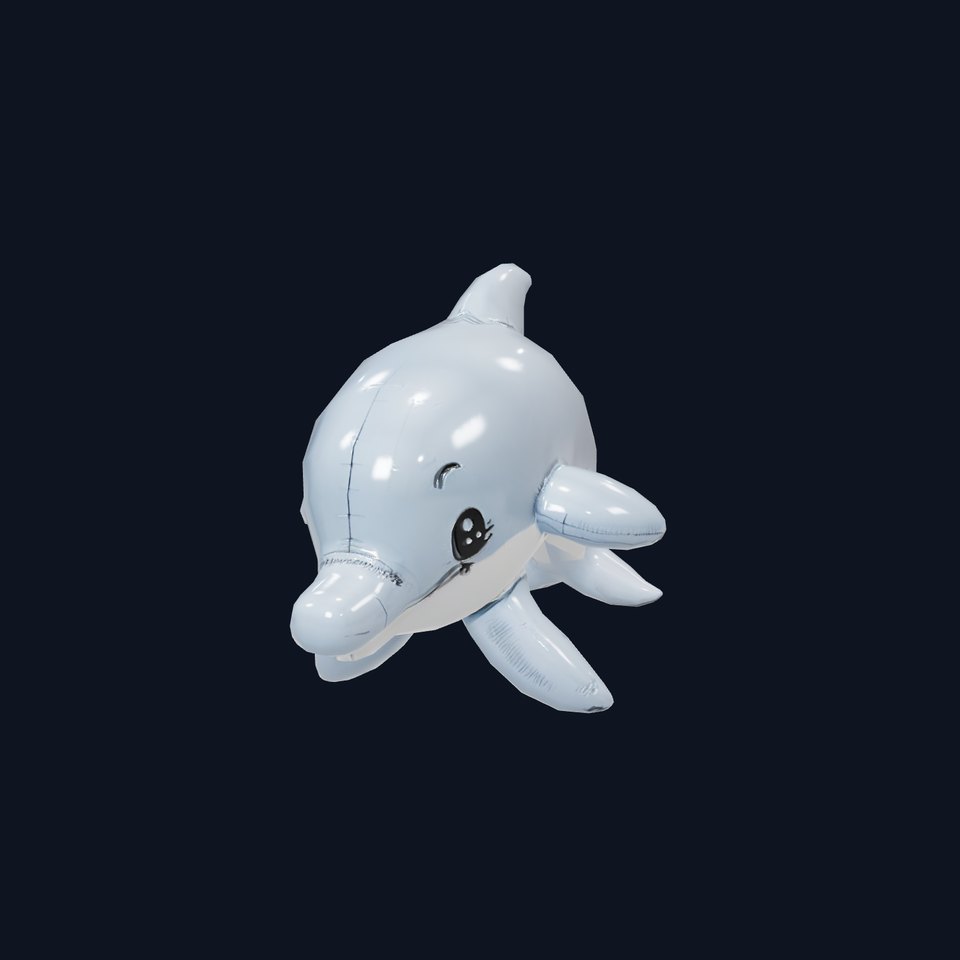 Inflatable Dolphin Toy Model Pack for Rendering
