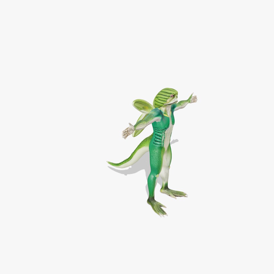 Reptilian Creature Model Pack with Green Scales and Wings