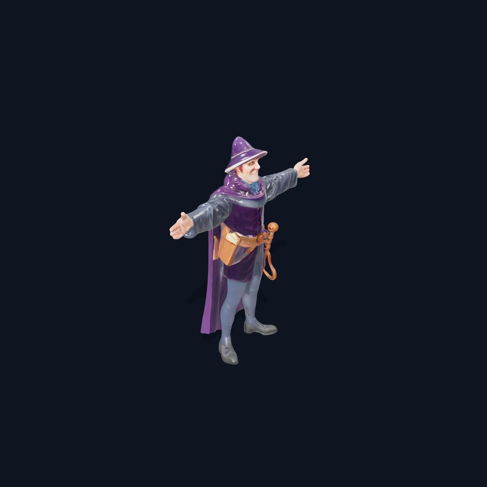 Wizard Model Pack with Purple Robe and Staff