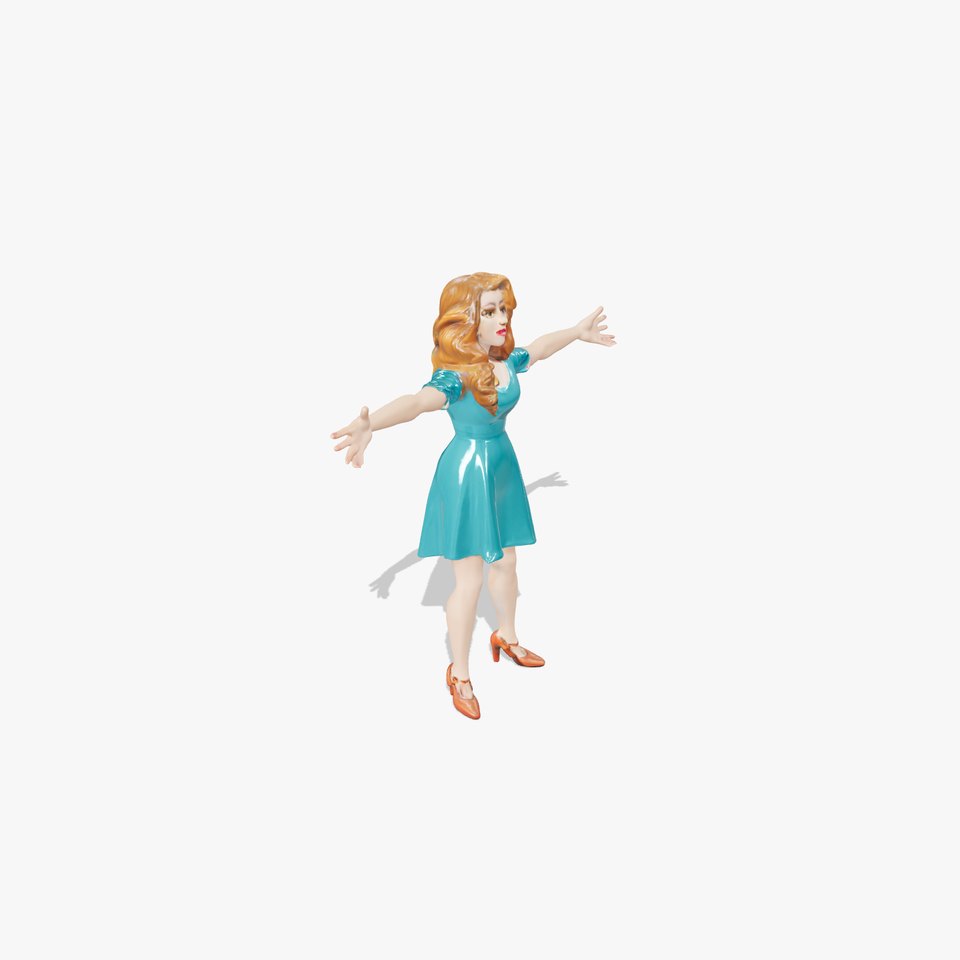 Stylish Female Character Model Pack with Dress and Accessories