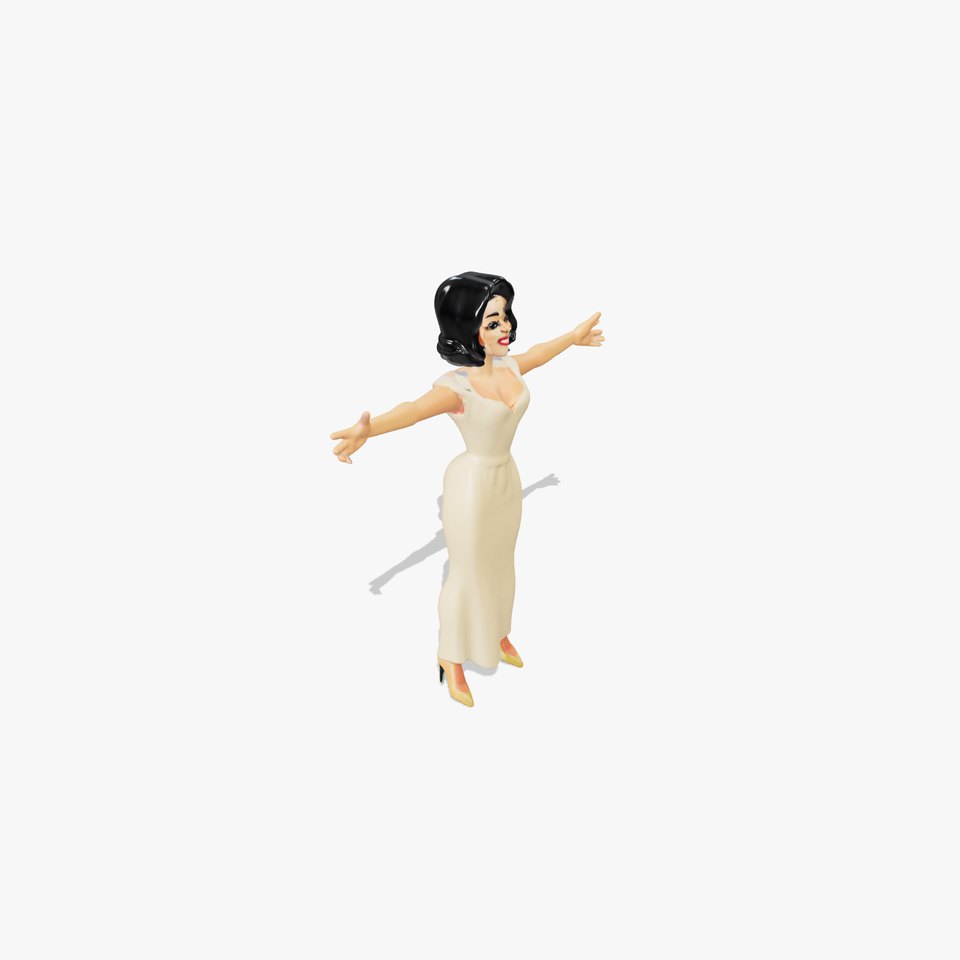 Elegant Woman Model Pack with Evening Gown
