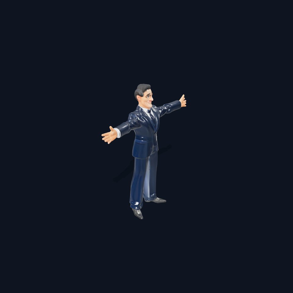 Cartoon Businessman Character in Suit Model Pack
