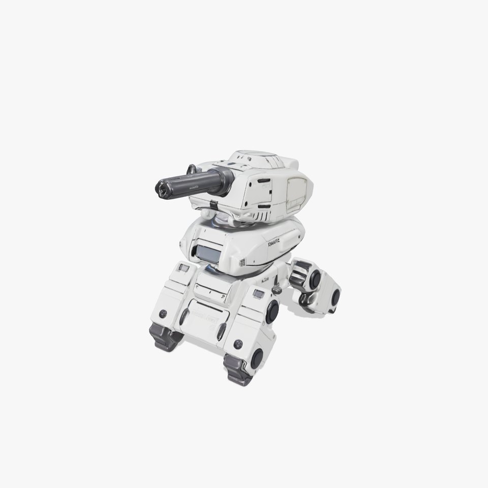 Futuristic Turret Model Pack with Rotating Cannons