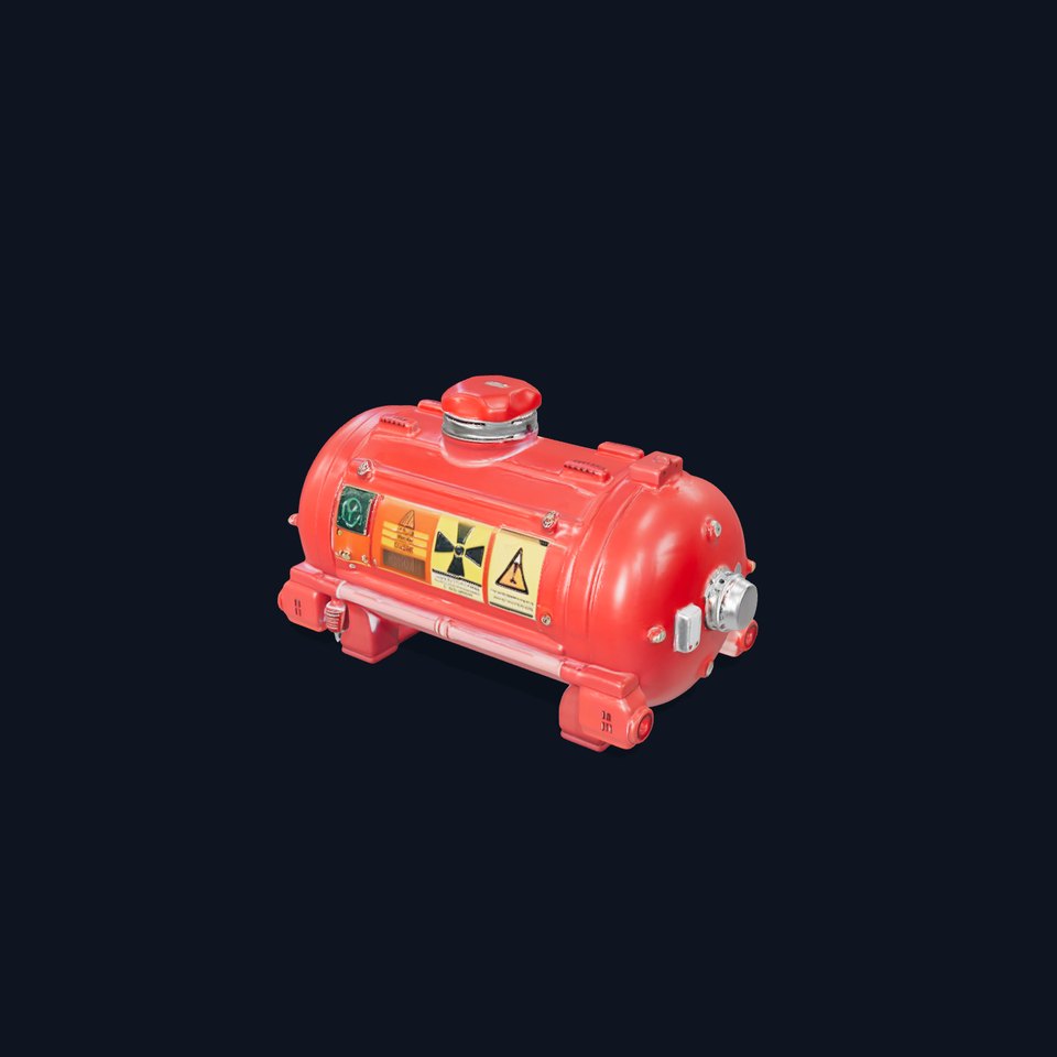 Industrial Red Chemical Tank Model Pack