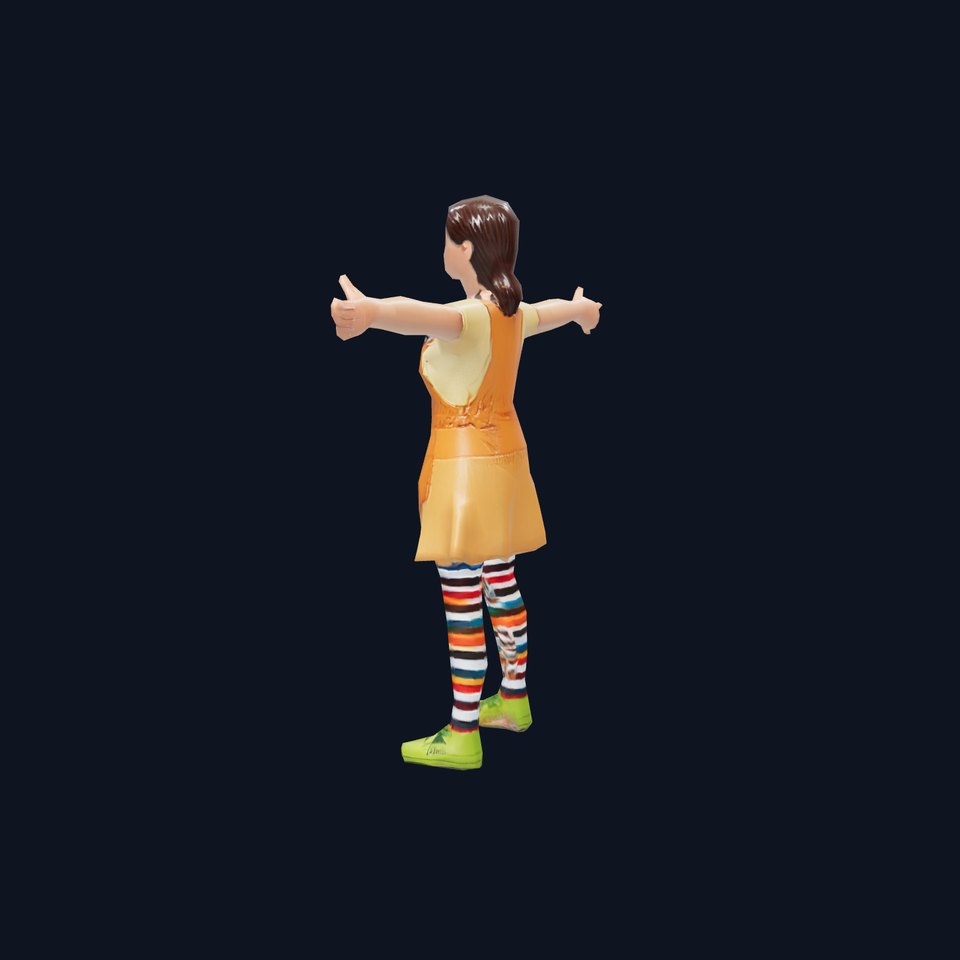Cartoonish Female Character Model Pack with Colorful Attire