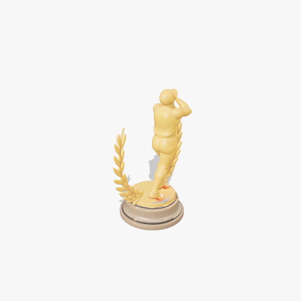 Golden Athlete Trophy Model Pack with Laurel Detail