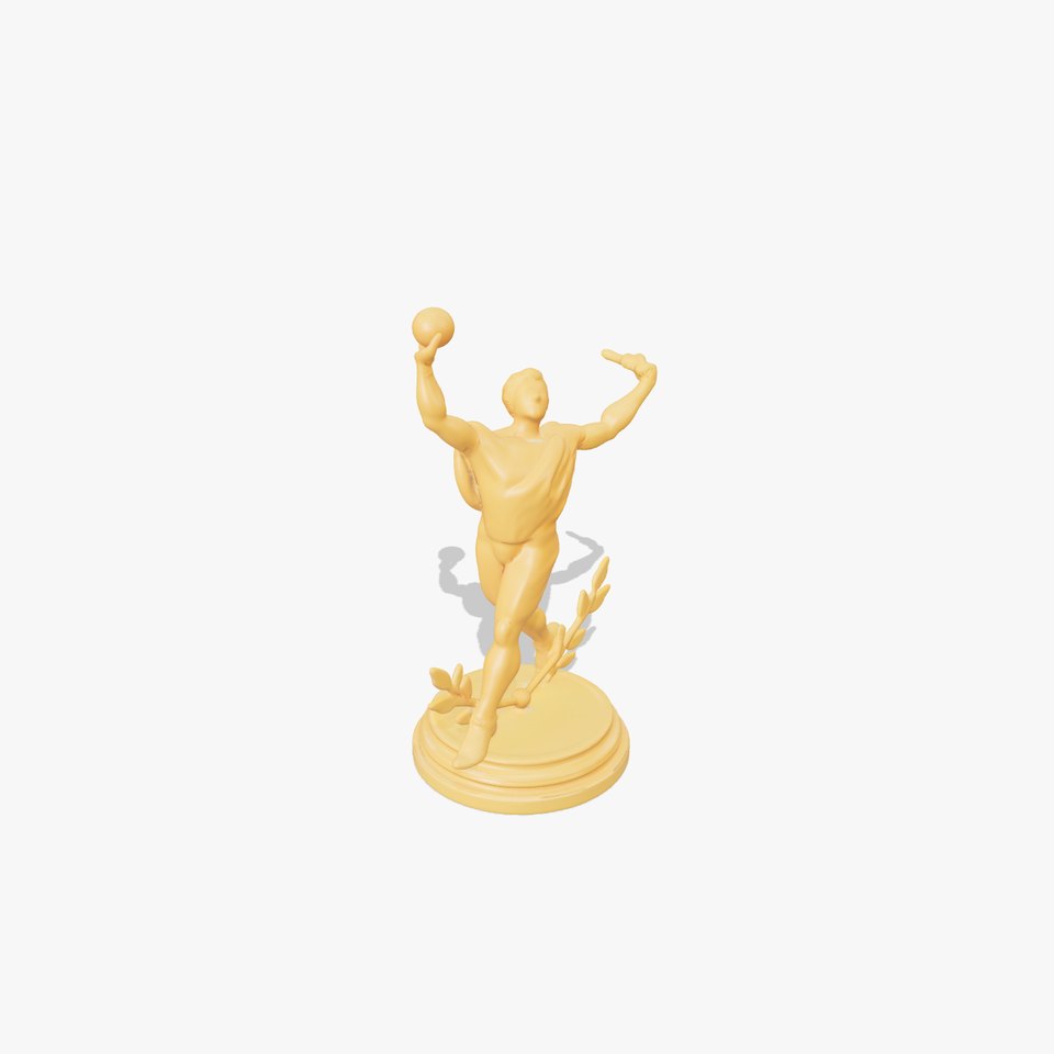 Golden Trophy Winner Statue Model Pack
