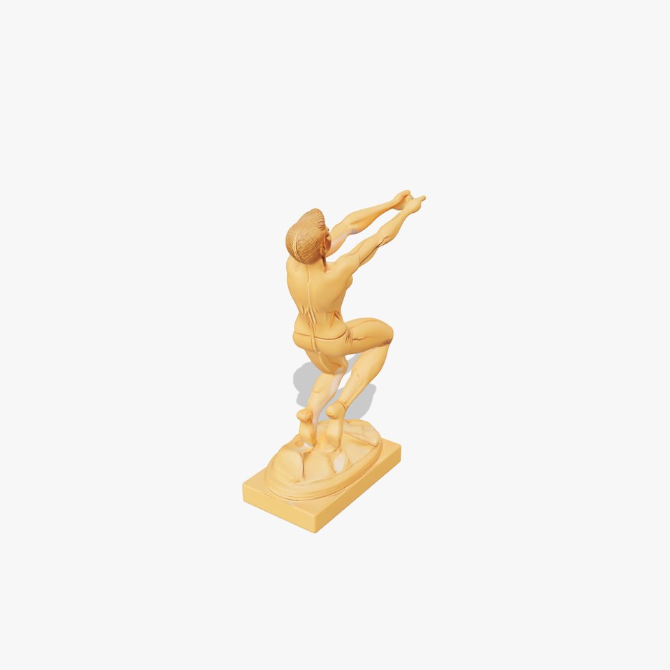 Sculptural Figurine Model Pack with Golden Finish