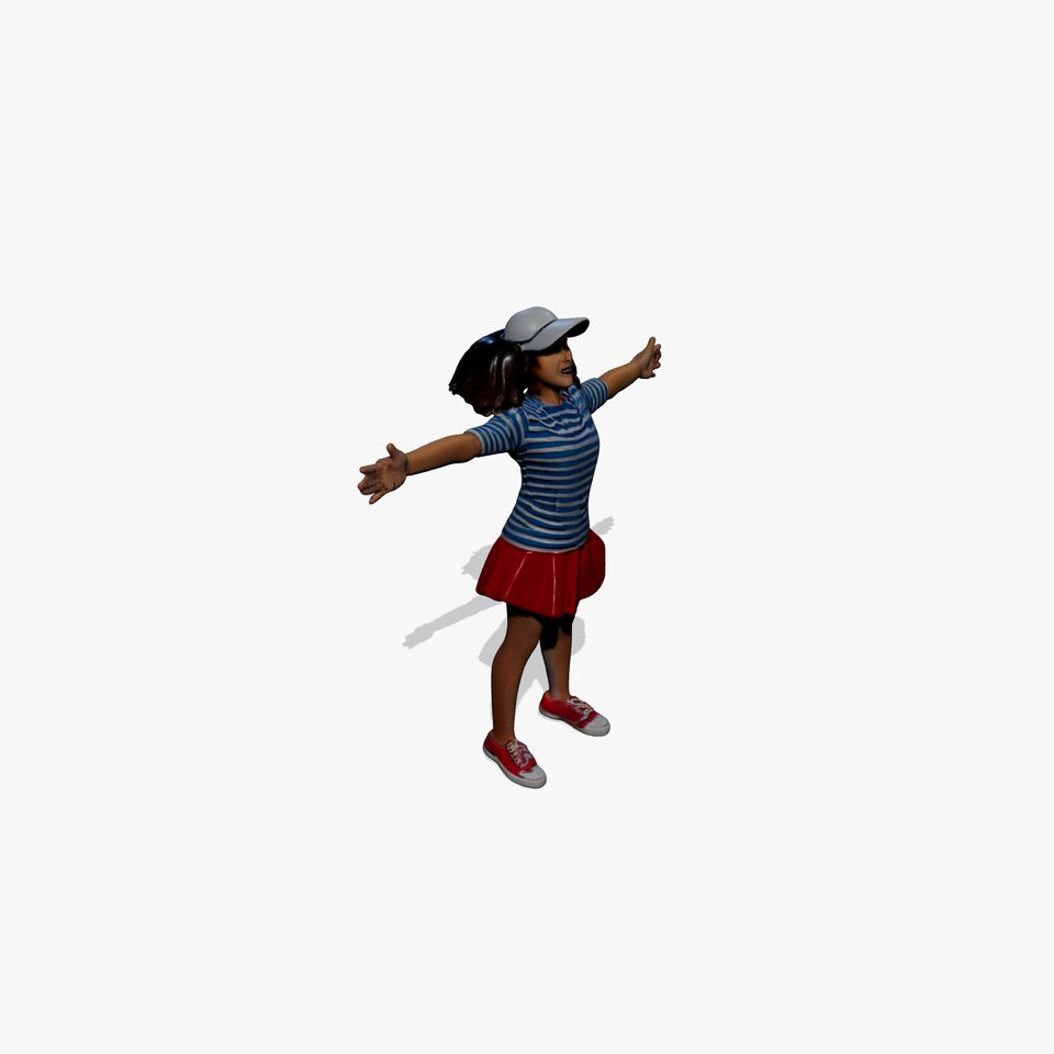 Cheerful Child in Casual Outfit Model Pack