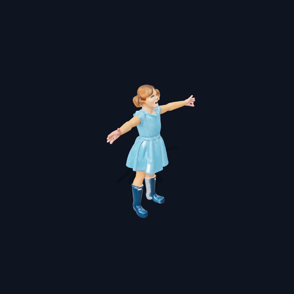Child Character Model Pack in Blue Outfit and Boots