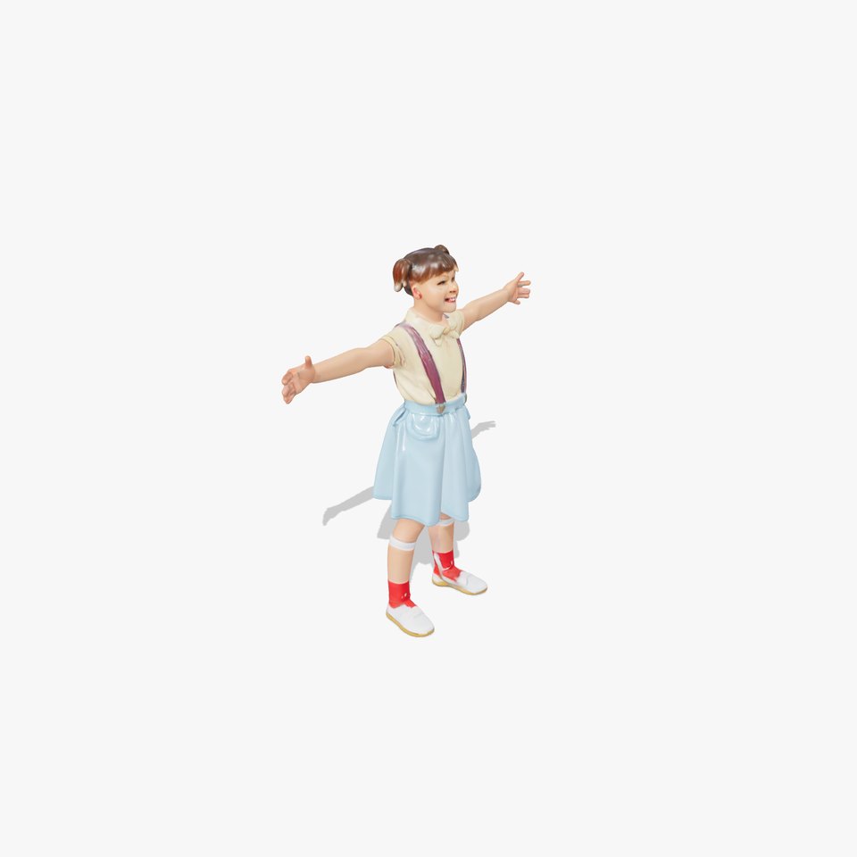 Smiling Girl in Casual Outfit Model Pack