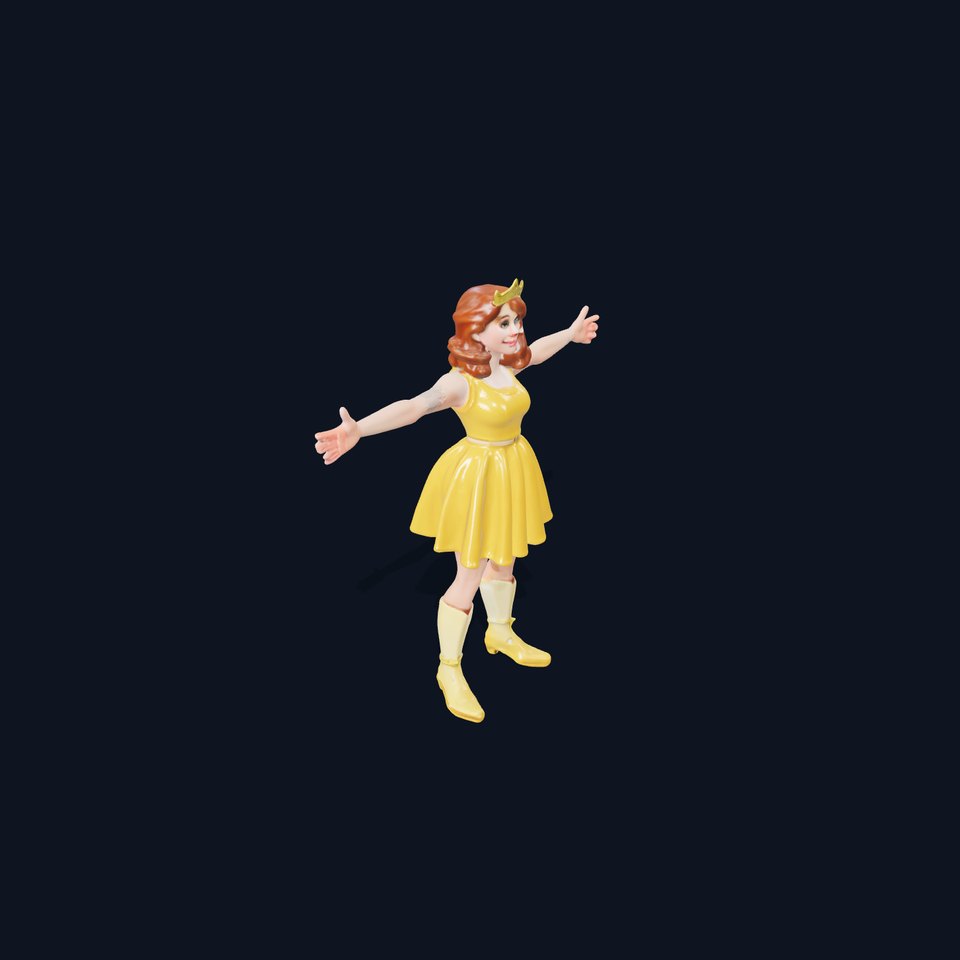 Animated Princess Character Model Pack with Dress and Crown