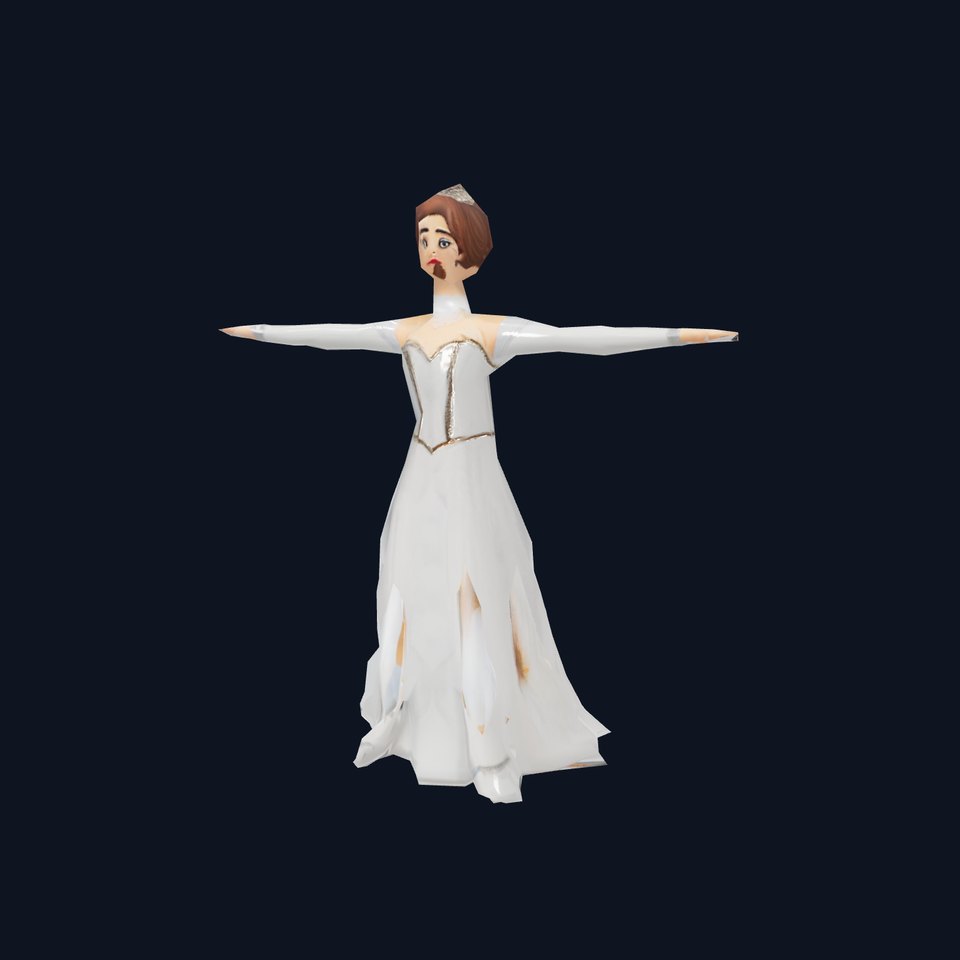 Elegant Princess Character Model Pack with Royal Attire