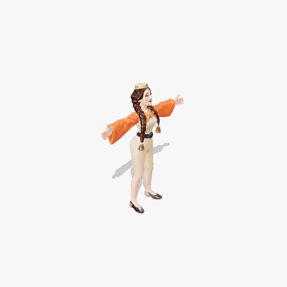 Princess Character with Orange Dress Model Pack