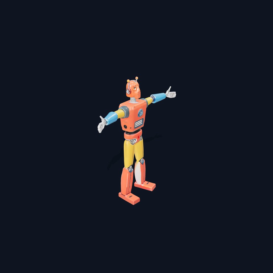 Retro Orange Robot model pack