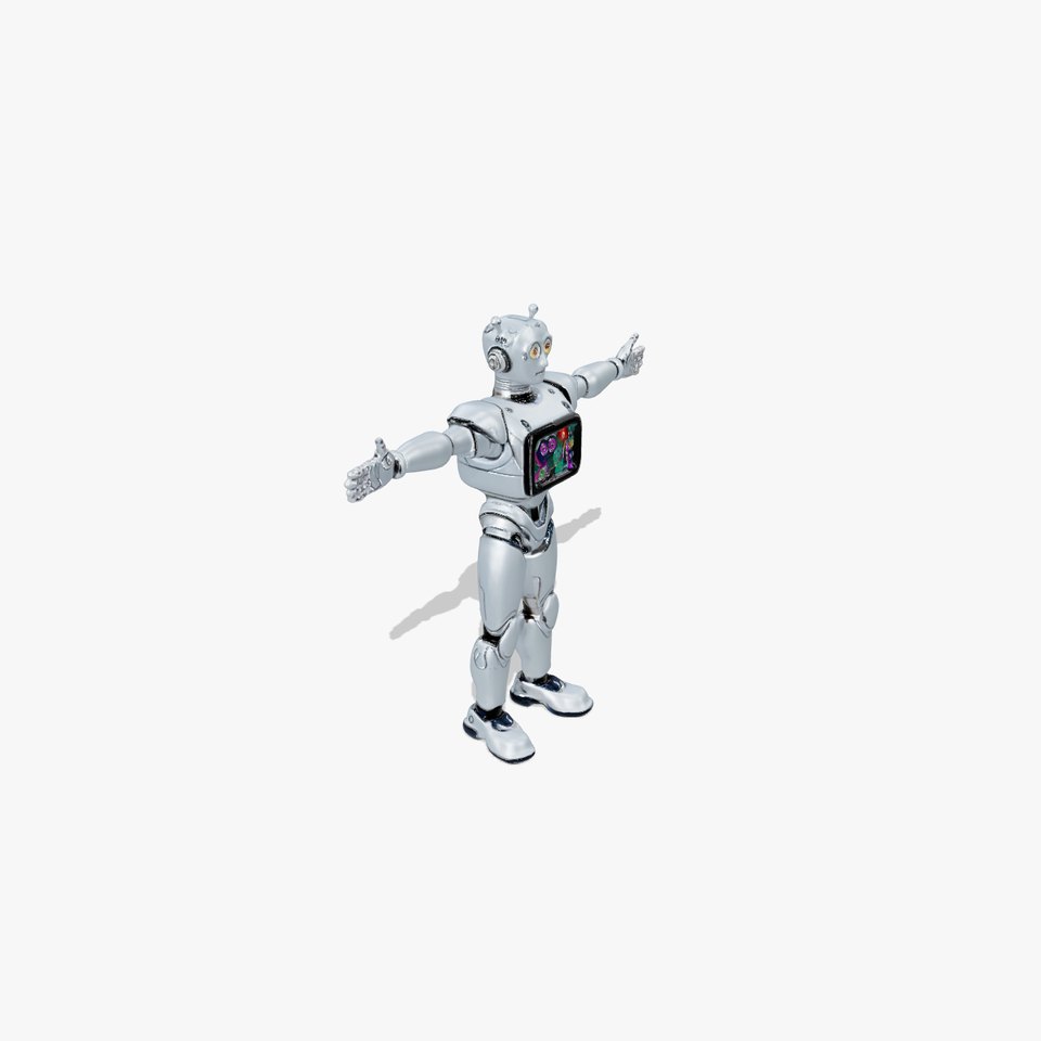 Silver Retro Robot model pack