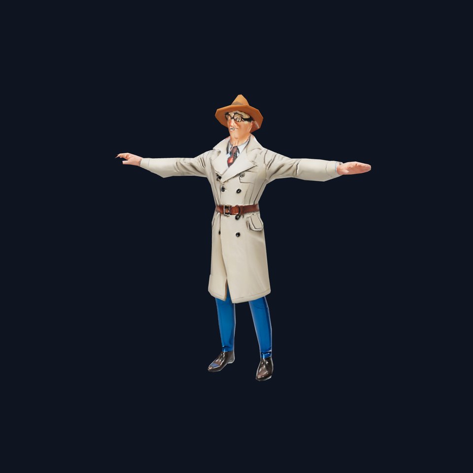 Classic Trench Coat Character model pack