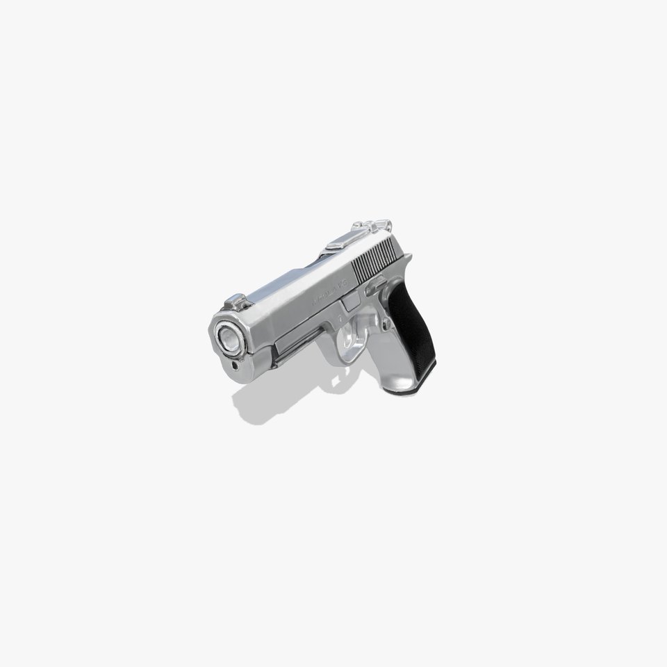 Sleek Silver Handgun model pack