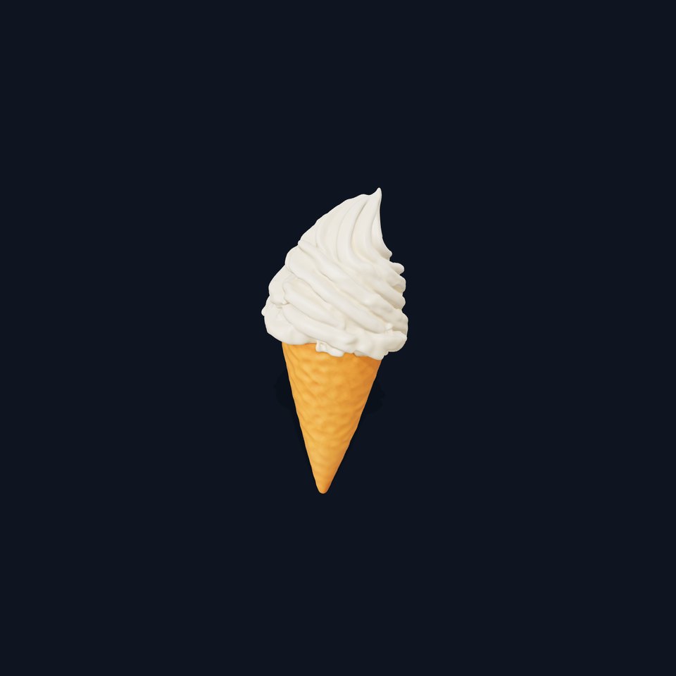 Vanilla Ice Cream Cone model pack