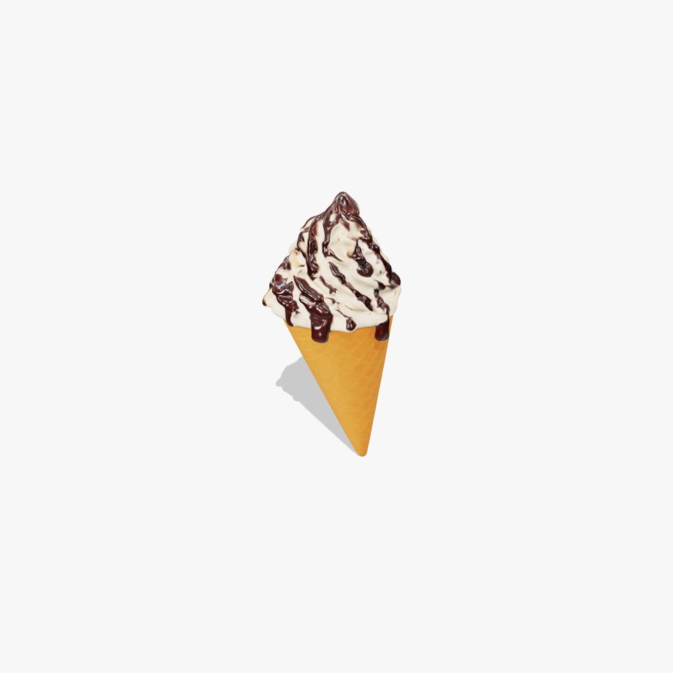 Chocolate Drizzle Ice Cream Cone model pack