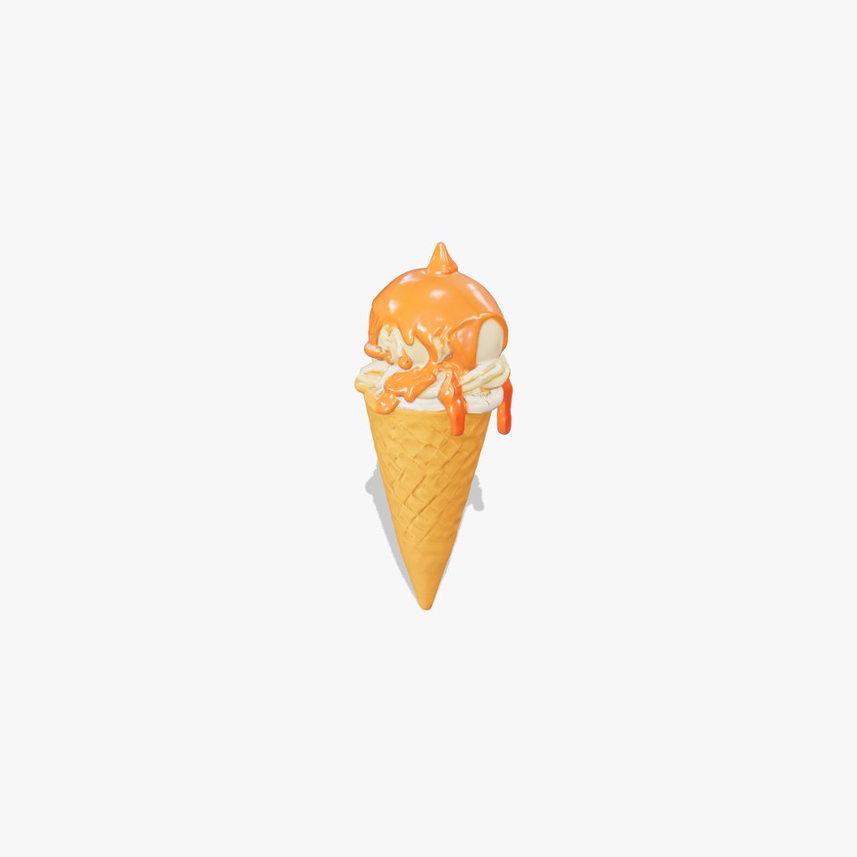 Caramel Ice Cream Cone model pack