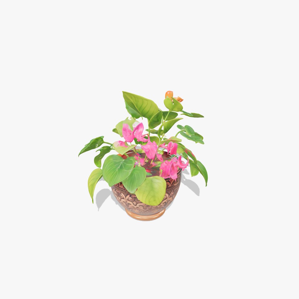 Floral Terracotta Pot model pack