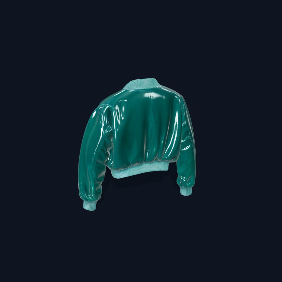 Emerald Satin Jacket model pack