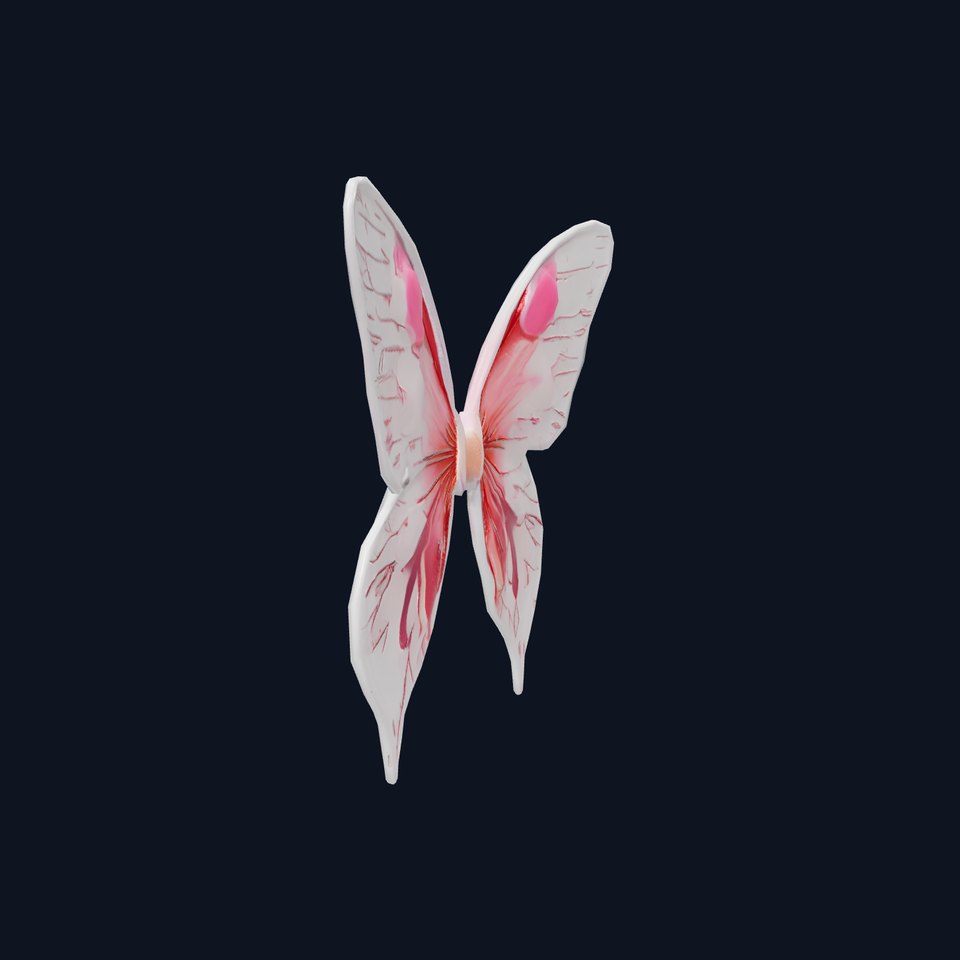 Delicate Pink Fairy Wings model pack