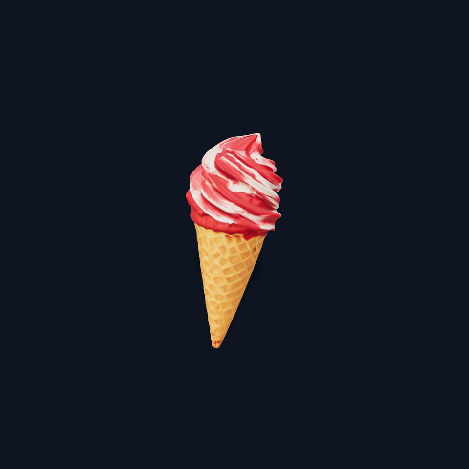Red Swirl Ice Cream model pack