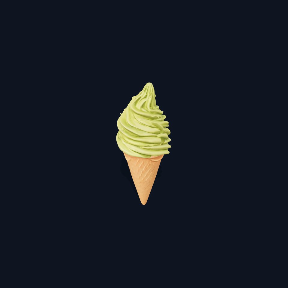 Matcha Soft Serve Cone model pack