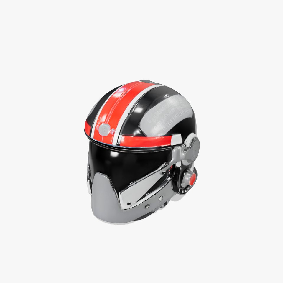 Sleek Black Helmet model pack