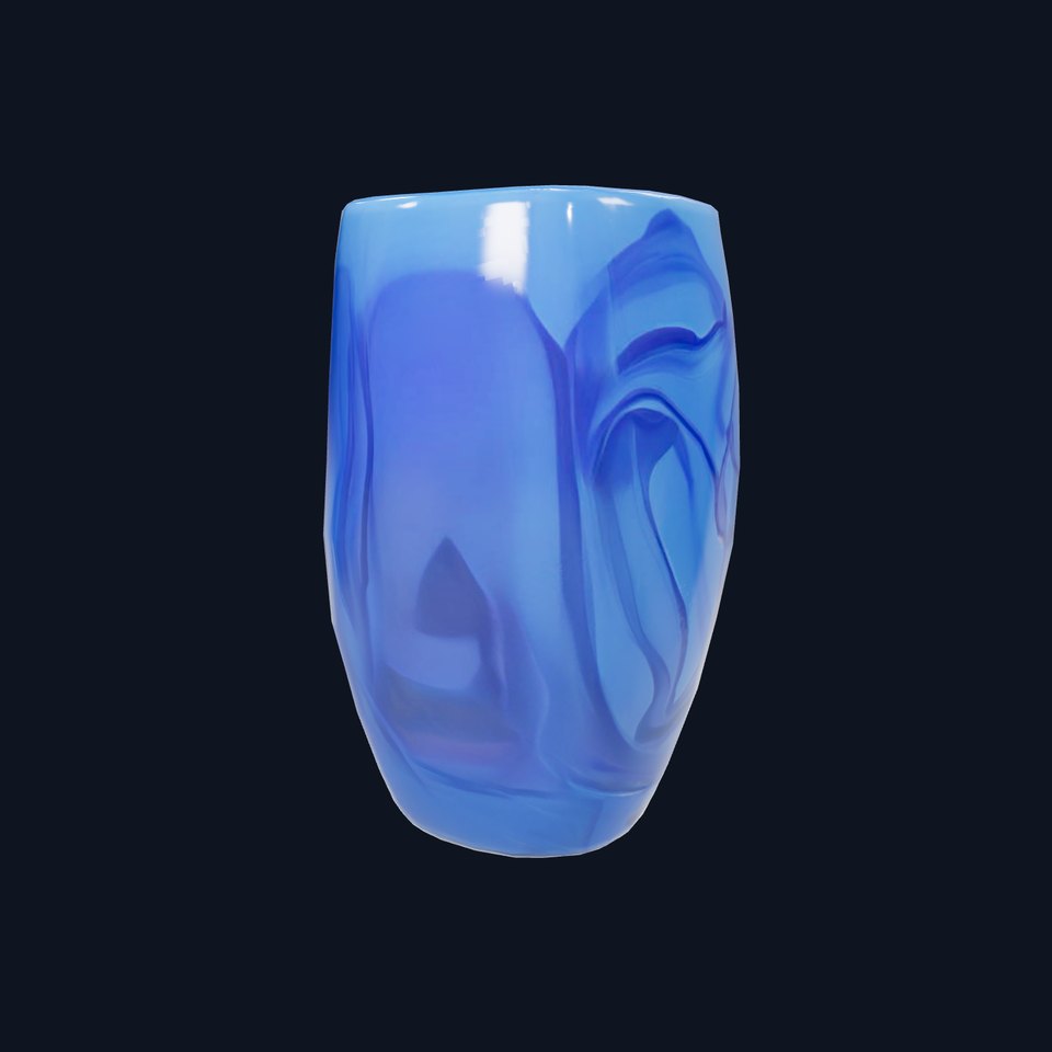Cerulean Glass Vase model pack