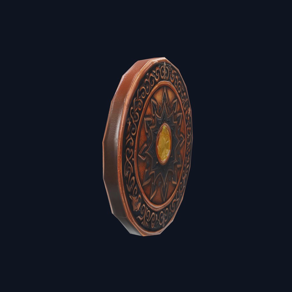 Ornate Bronze Shield model pack