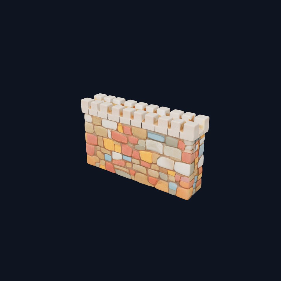 Colorful Fortress Wall model pack