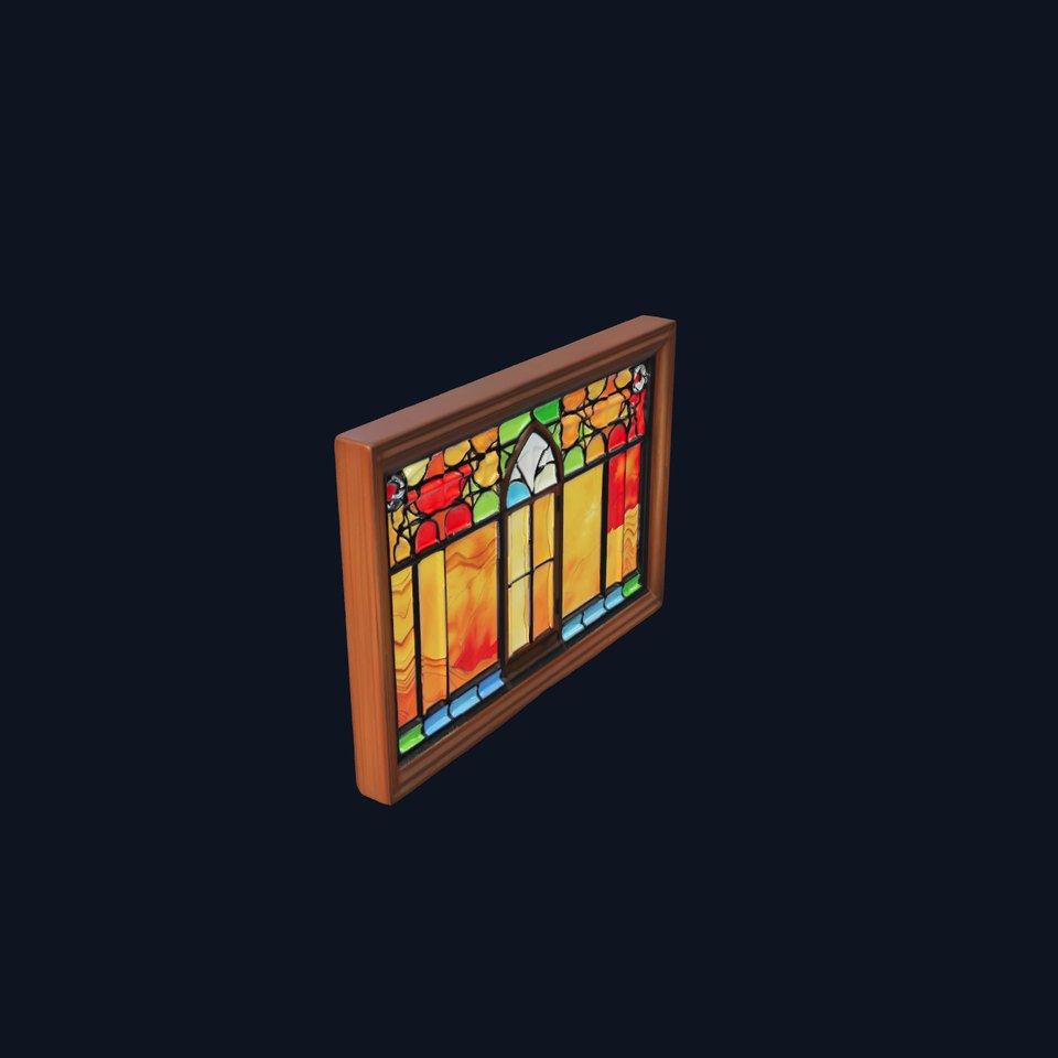 Vibrant Stained Glass Window model pack