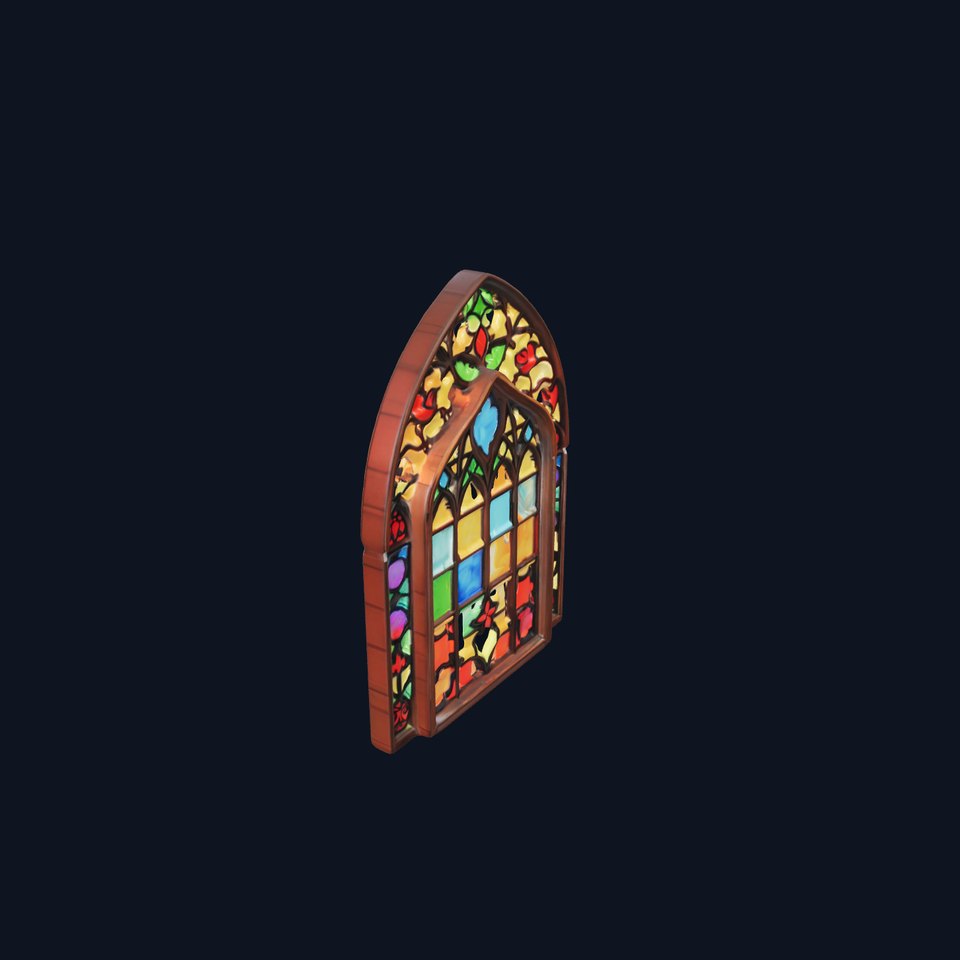 Vibrant Stained Glass Window model pack