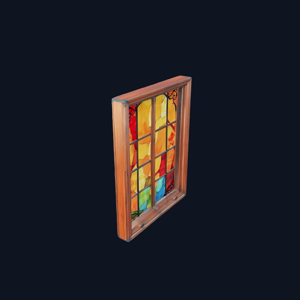 Vibrant Stained Glass Window model pack