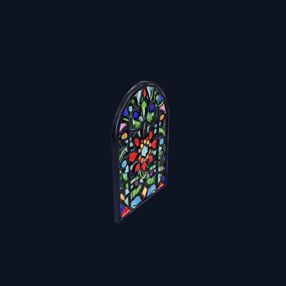 Vibrant Stained Glass Window model pack