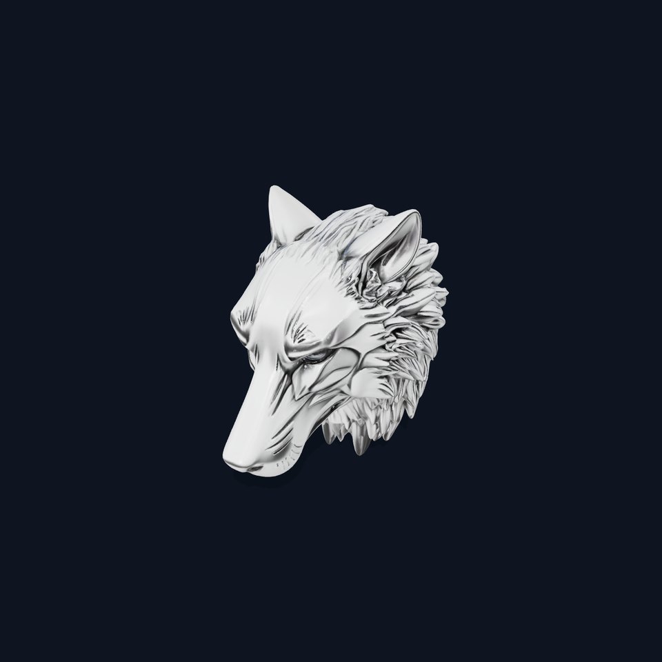 Silver Wolf Head model pack