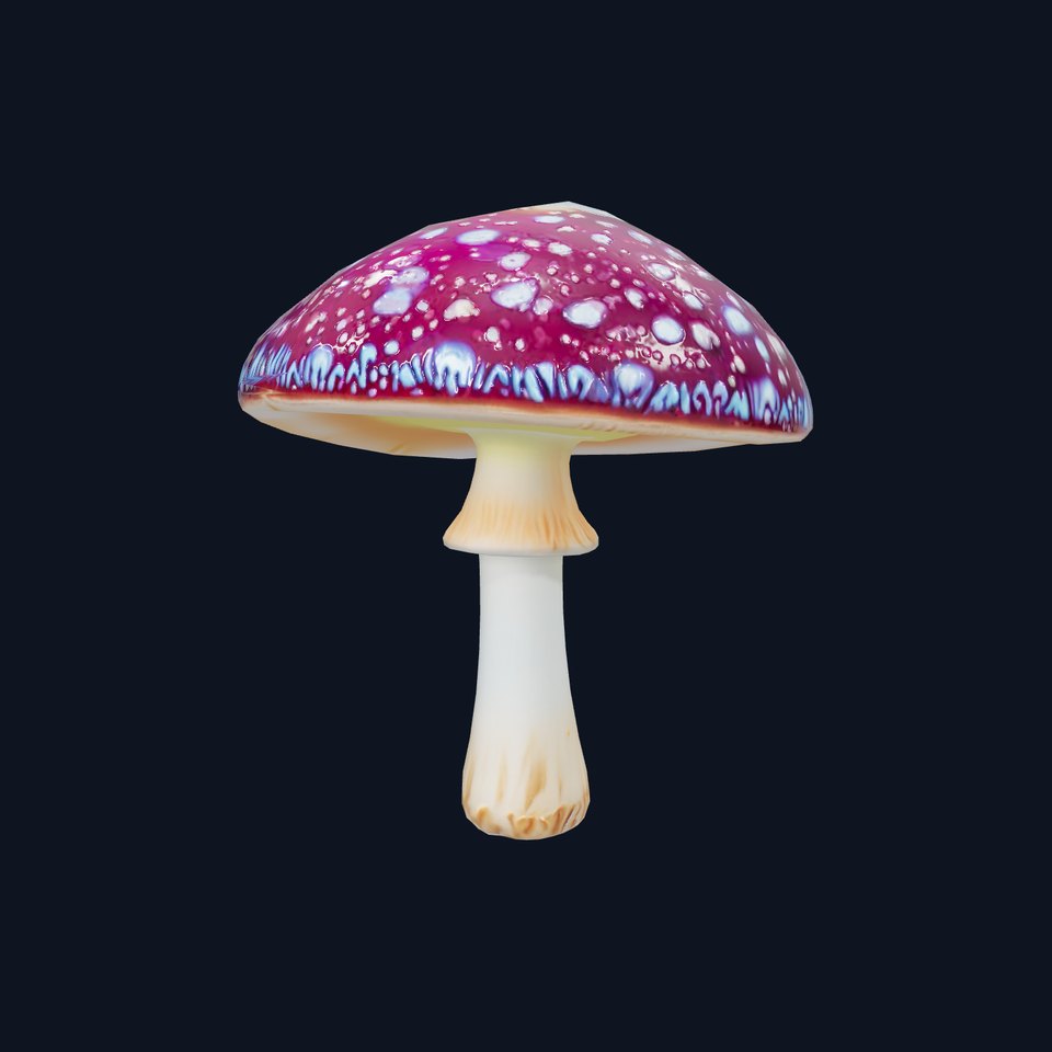 Vibrant Psychedelic Mushroom model pack