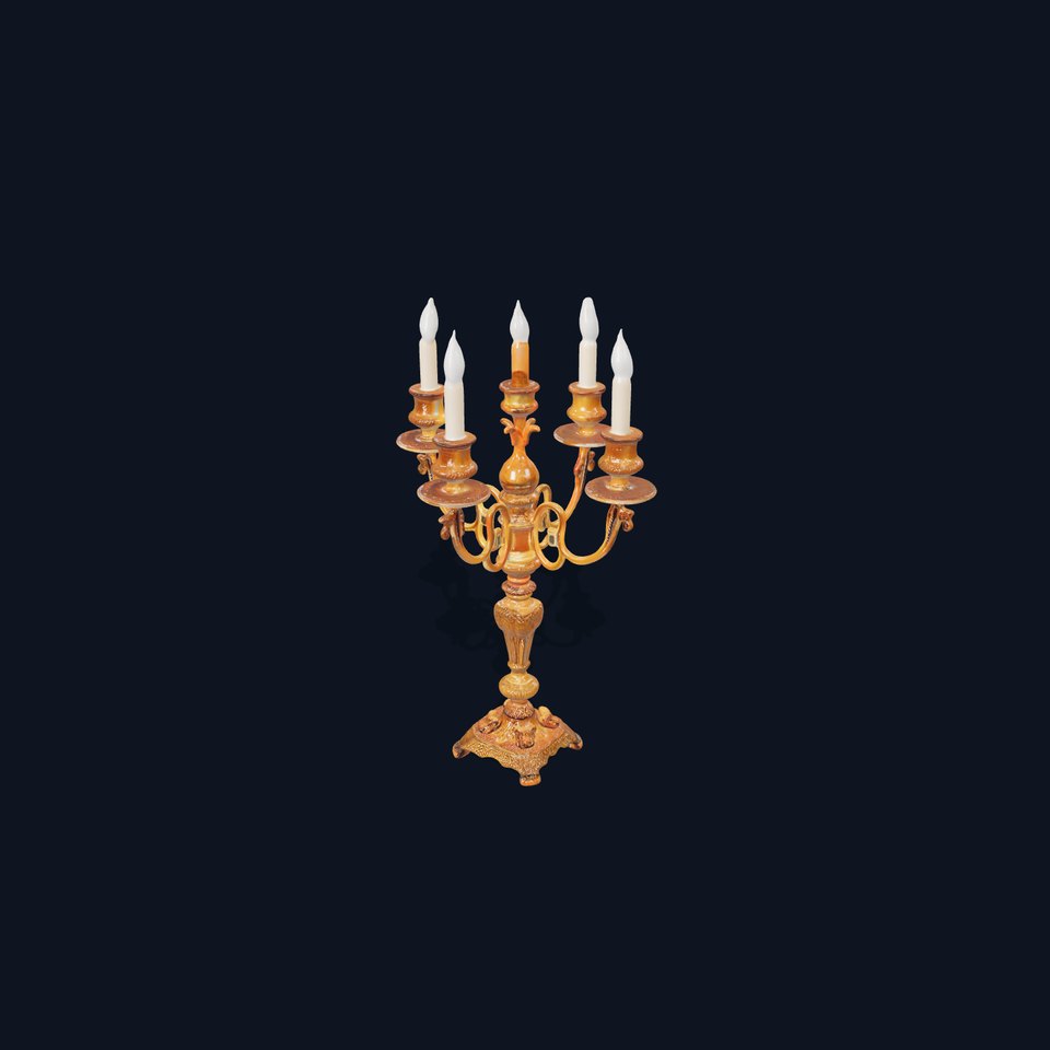 Elegant Gold Candelabra model pack