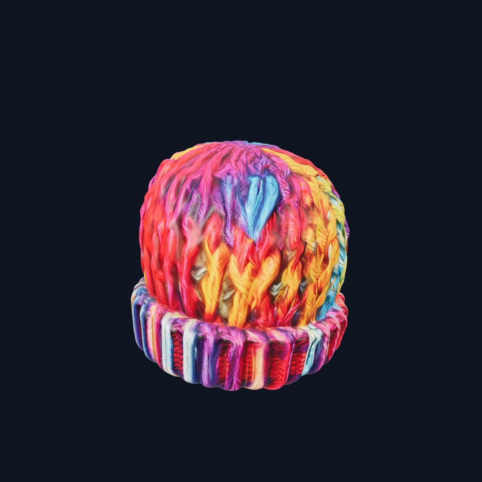 Vibrant Knitted Beanie model pack