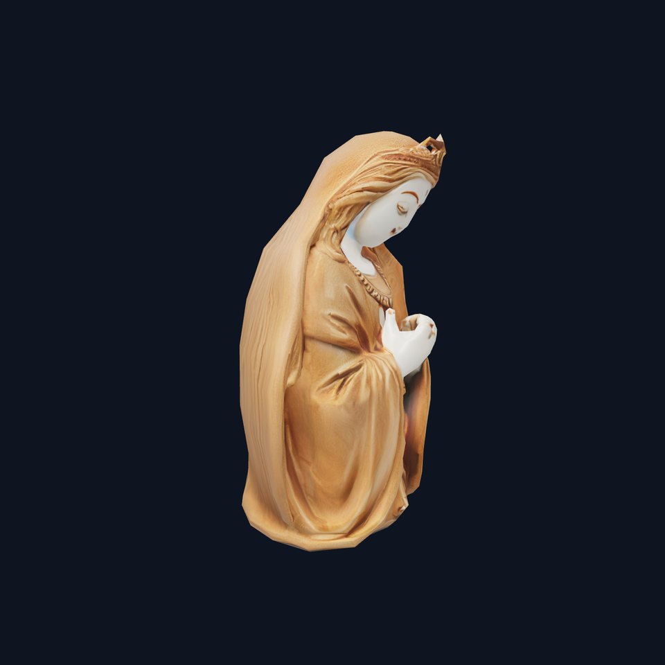 Divine Statue Gold Finish model pack