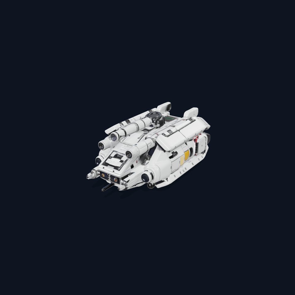 Sleek White Spaceship model pack
