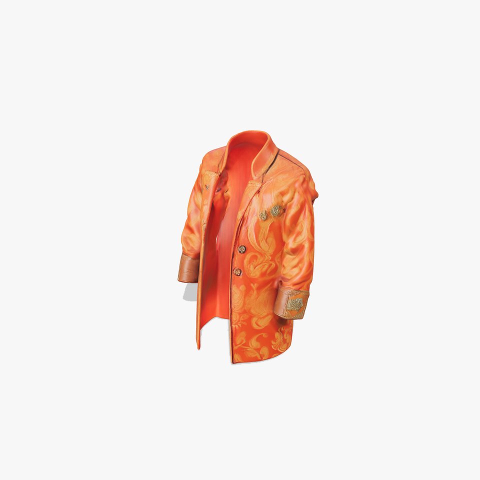 Regal Orange Brocade Jacket model pack
