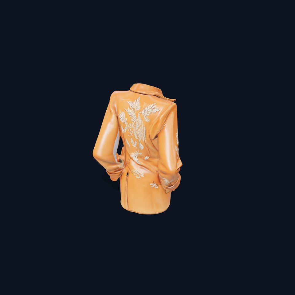 Embroidered Tan Jacket model pack