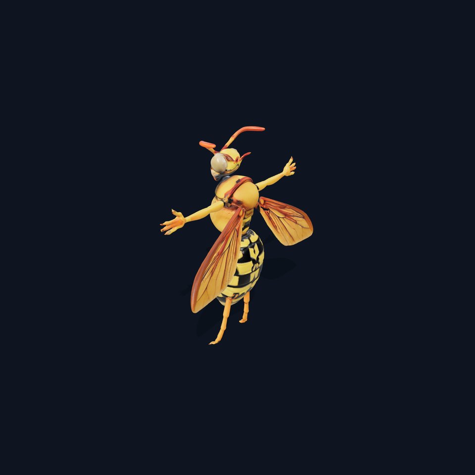 Vivid Wasp Insect model pack