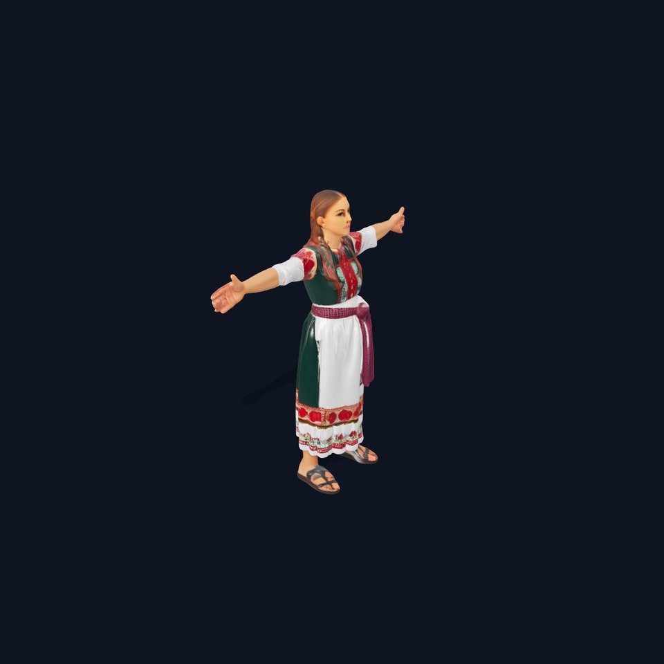 Traditional Folk Dress model pack